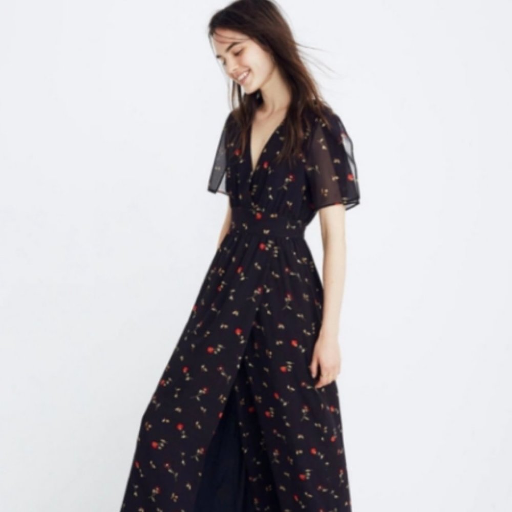 Madewell tulip sleeve maxi dress in sweet blossom